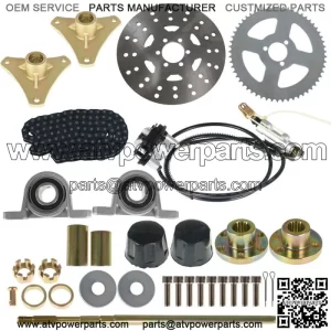 29" 32" 44" Go Kart Rear Live Axle Kit Sprocket Hub Brake Assembly chain Disc