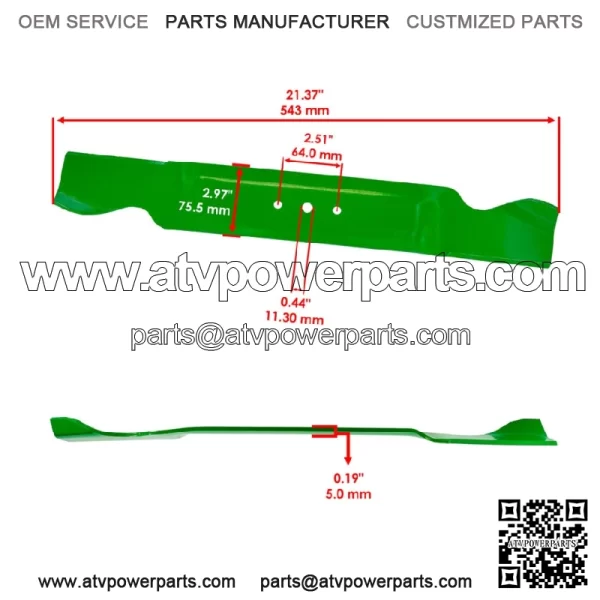 490-110-M112 490110M112 7420499 9420499 42" Deck High Lift Blades for MTD White - Image 2