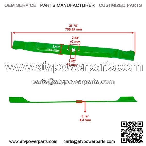 742-04385 94204385 942-04385 74204385 30" Deck Spindle Blade for Cub Cadet MTD - Image 2