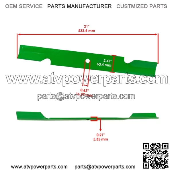 5020842ASM 5101755S 770136 61" Deck Blade 21" For Snapper 550Z Pro S120 S125XT - Image 2