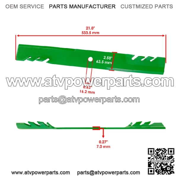 038-6081-00 038608100 61" Deck Gator Blades for Bad Boy 21" Blade Powder Coated - Image 2
