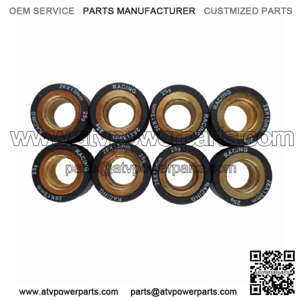 8PCS 26*13 25G Motorcycle Scooter AN400 Variator Weight Roller Clutch Pulley - Image 3