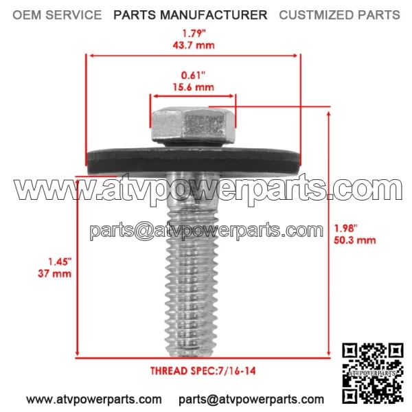 19H1740 19H2563 M92002 Deck Spindle Blade Bolt & Washer For John Deere - Image 2