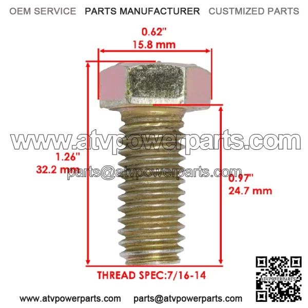 1765196 GW-1765196 Deck Spindle Blade Bolt For Cub Cadet For MTD - Image 2