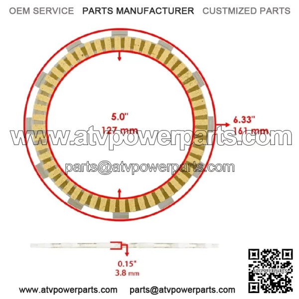 Clutch Friction & Steel Plate kit for Honda VF1100SA VF1100SAC V65 Sabre 1984-85 - Image 2