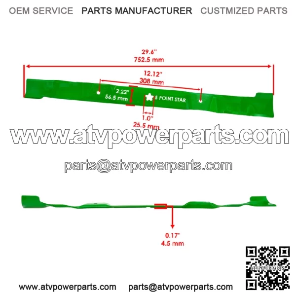 30" Deck Spindle & Blade Kit For Husqvarna RZ3016 For Poulan Pro 301ZX - Image 3