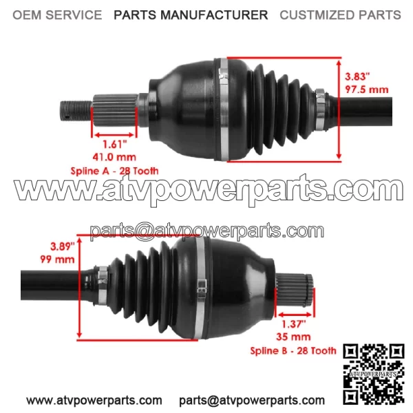 Rear CV Joint Axle For Polaris RZR Pro XP 4 2020-2025  Left Or Right - Image 3