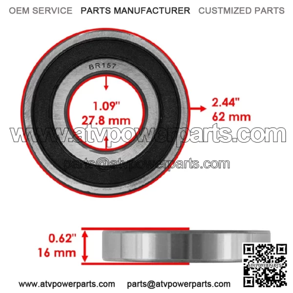 6206-28-2RS 6206-28 2RS 6206/28-2RS Rubber Sealed Ball Bearings 28x62x16 - Image 2