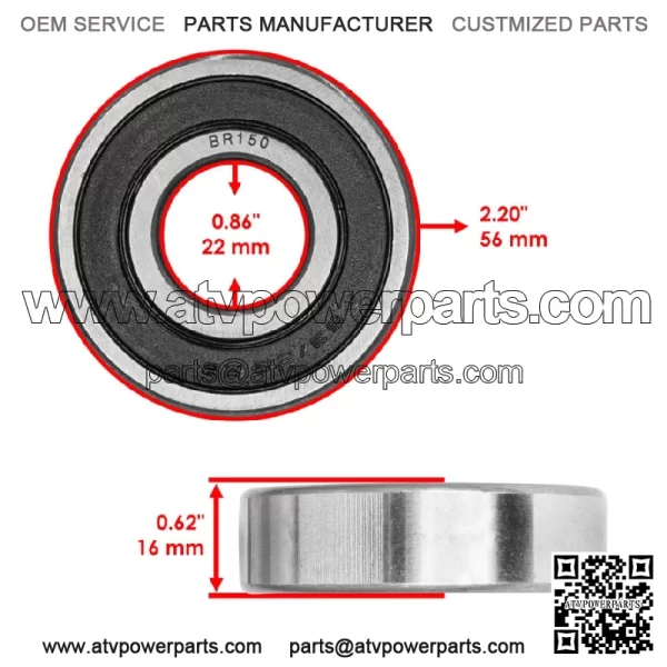 63/22 2RS 63/22-2RS 63/22-2RR9D Rubber Seal Ball Bearings 22x56x16 - Image 2