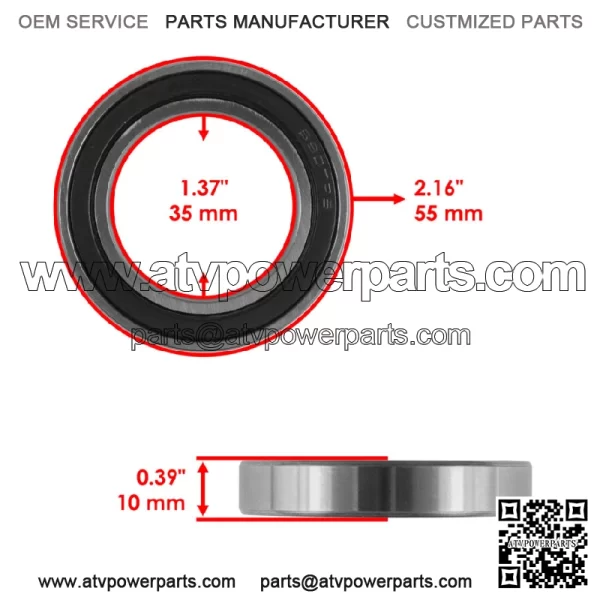6907-2RS 61907RS 6907DDG8C4 S6NS Deep Groove Sealed Ball Bearings 35x55x10 - Image 2