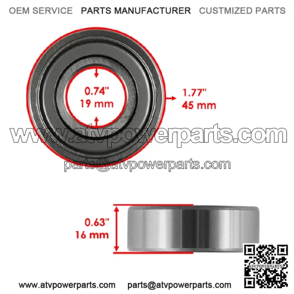 Z9504-AB Z9504AB Z9504-RST Z9504RST Z9504 RST 204BBAR Ball Bearings 19x45x16 - Image 2