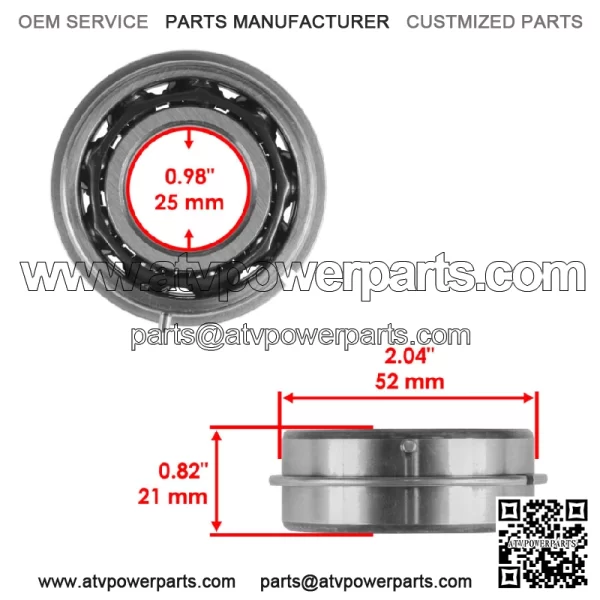 Ball-D/R Iron Wing Bearing 25X57.9X20.6 Ball D/R Bearings 0832-107 0832107 - Image 2