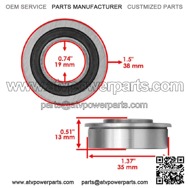 F6003-19-2RS F6003 Flange Deep Groove Sealed Ball Bearings 19x35x13 - Image 2