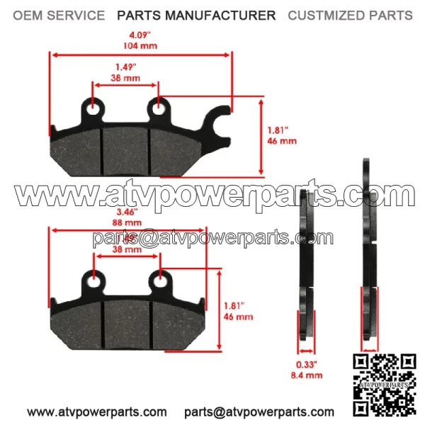 Front Brake Discs & Brake Pads For Yamaha YXE70 YXE85 Wolverine X2 X4 XTR 16-25 - Image 3