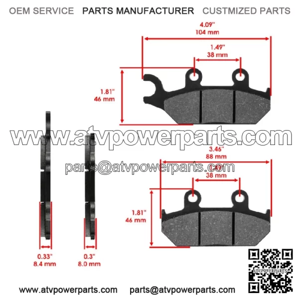 Front Brake Discs & Brake Pads For Yamaha YXE70 YXE85 Wolverine X2 X4 XTR 16-25 - Image 4