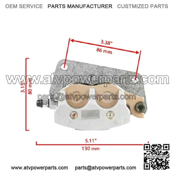 Front Left Right Brake Caliper w/ Pad for Yamaha YFZ 450 YFZ450R YFZ450X 2004-25 - Image 2